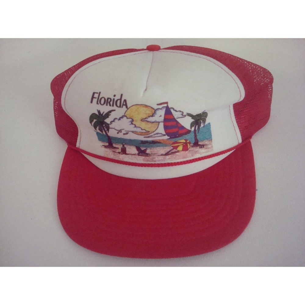 FLORIDA NOVELTY VACATION SNAPBACK  00s 90S  HAT CAP VINTAGE‎ DEADSTOCK B4 - Picture 1 of 5